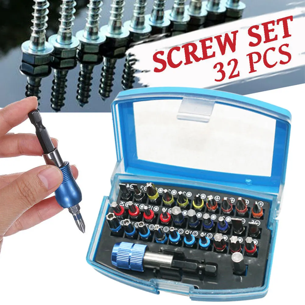 32 шт. Магнитный Крест слово жесткий многоразовый Набор отверток набор головок