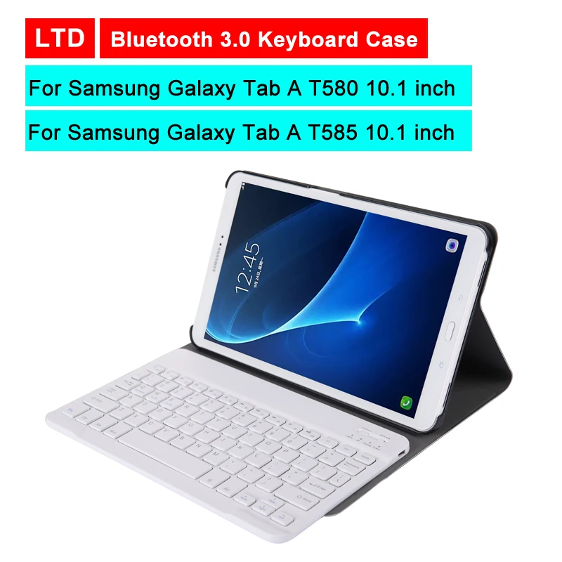 

Bluetooth 3.0 Tablet Keyboard Case For Samsung Galaxy Tab A T580 T585 10.1 inch Mediapad Stand Flip Leather Cover With Keyboard