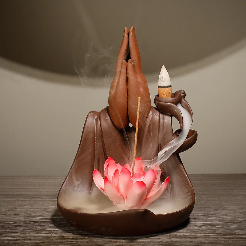 

New Backflow Incense Burner Purple Sand Creative Bergamot Lotus Aromatherapy Home Interior Viewing Ornaments Aromatic Furnace