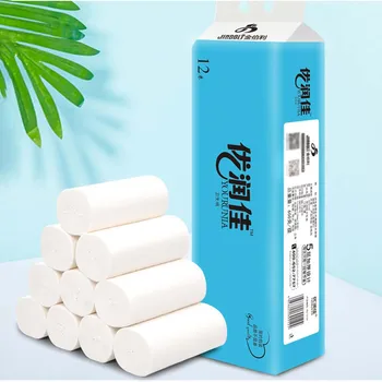 

12 Rolls Paper Hand Towels Toilet Paper Toilet Roll Tissue Napkin Disposable Face Towel Roll Paper Tissue Toilet paper