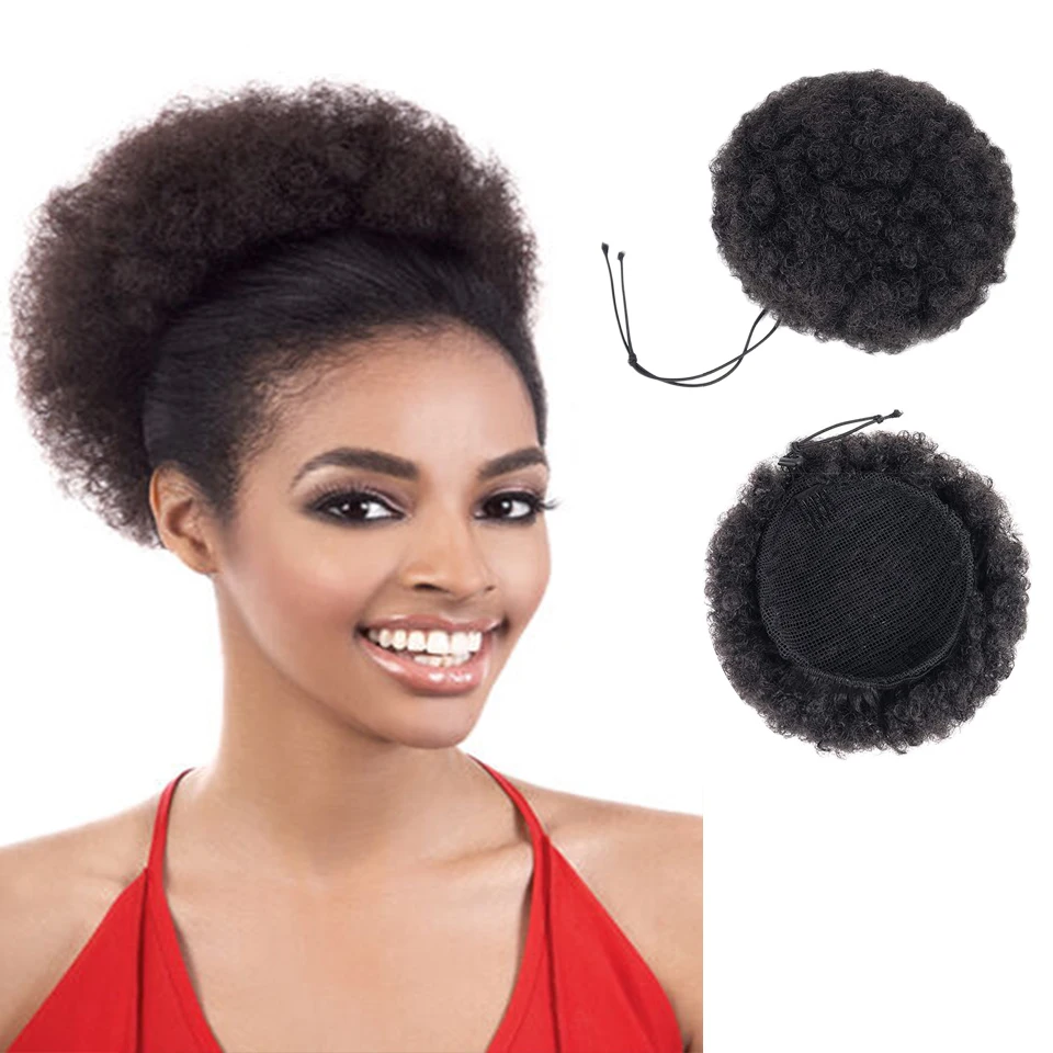 

Buqi Fashion Synthetic Ponytail Chignon Headbands Hair Buns Afro Kinky Curly Chignon Adult Women Fake Hair Accessorics