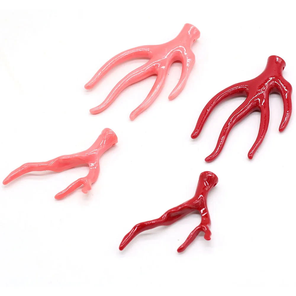 

Natural Coral Pink Tree Branch Beads 2/4 Forks Crafts For Jewelry MakingDIY Necklace Bracelet Earring Accessory Charm Women Gift
