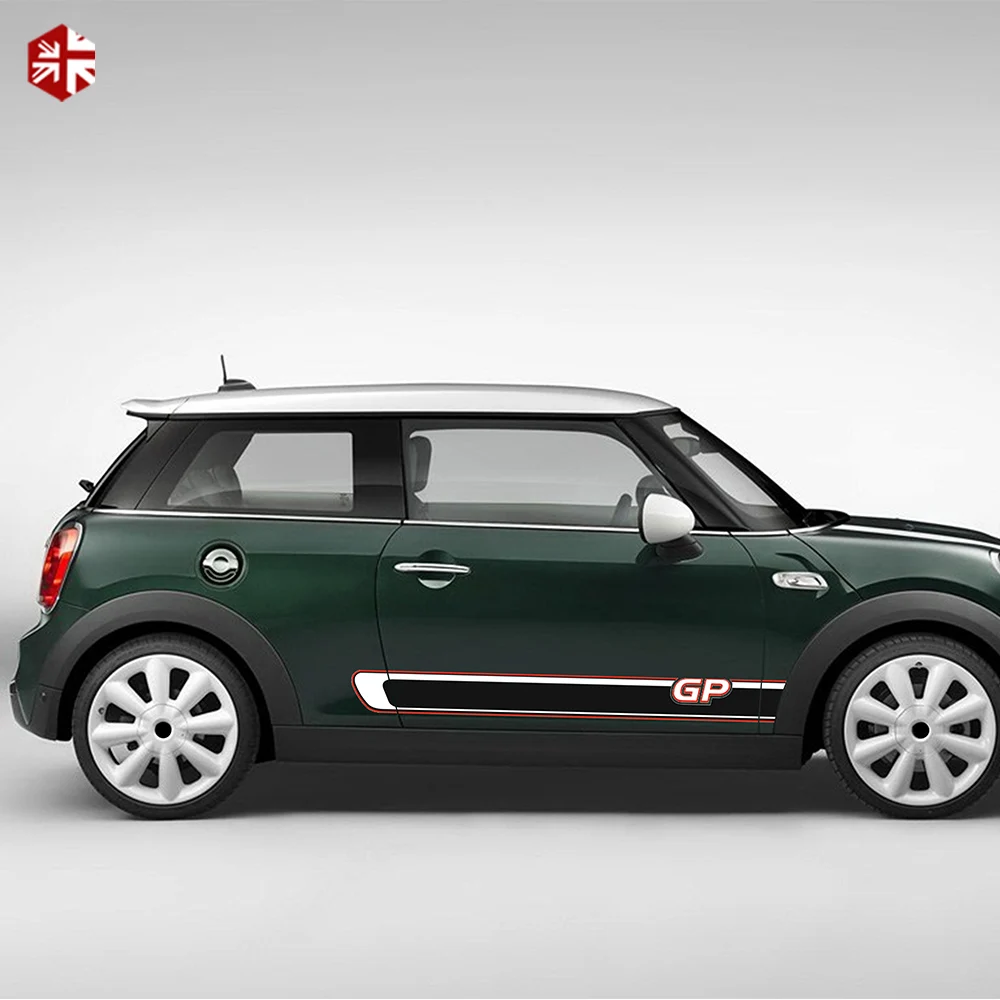 2 шт боковые полосы наклейки мини GP стиль тела наклейка для MINI Cooper S F56 One JCW-настоящее время внешние аксессуары