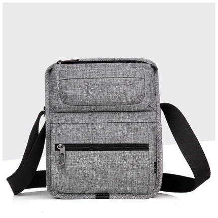CAI планшет сумка через плечо с несколькими карманами через плечо Мини повседневные школьные сумки для подростков мальчиков сумки мужские модные - Цвет: Серый