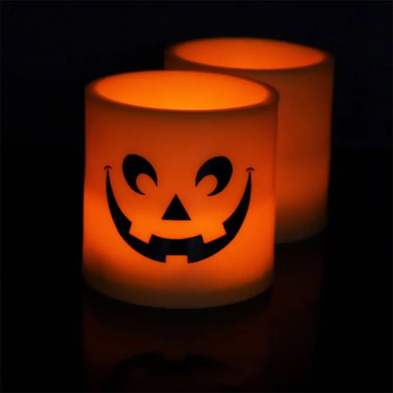 Halloween pumpkin light ,electronic luminous LED plastic candle light for holiday decoration home Decor Bedside Indoor Outdoor P