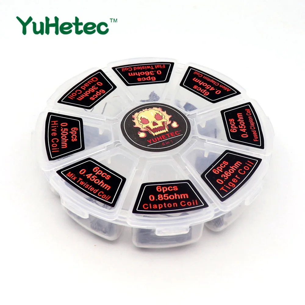 Готовая катушка YUHETEC 8 в 1 собранная Claptonwire готовые катушки Demon SS316 Tiger Alien