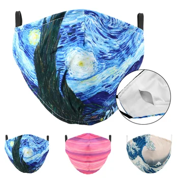

Reusable Washable Non-disposable Facial Adult Mask Classic Oil Draw Printed PM2.5 Non-One Time Half Full Mouth Mask