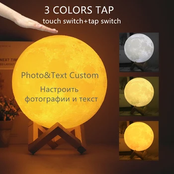 

Photo/Text Personalized Custom Moonlight 2 Color Changing 3D Light Touch Switch 3D Printing Light Bedroom Night Light