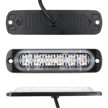 

LEEPEE 18W Off Road SUV Auto Car Boat Truck Warning Light Universal 6 LED Strobe Lamp 12-24V Ultra-Thin Signal Light