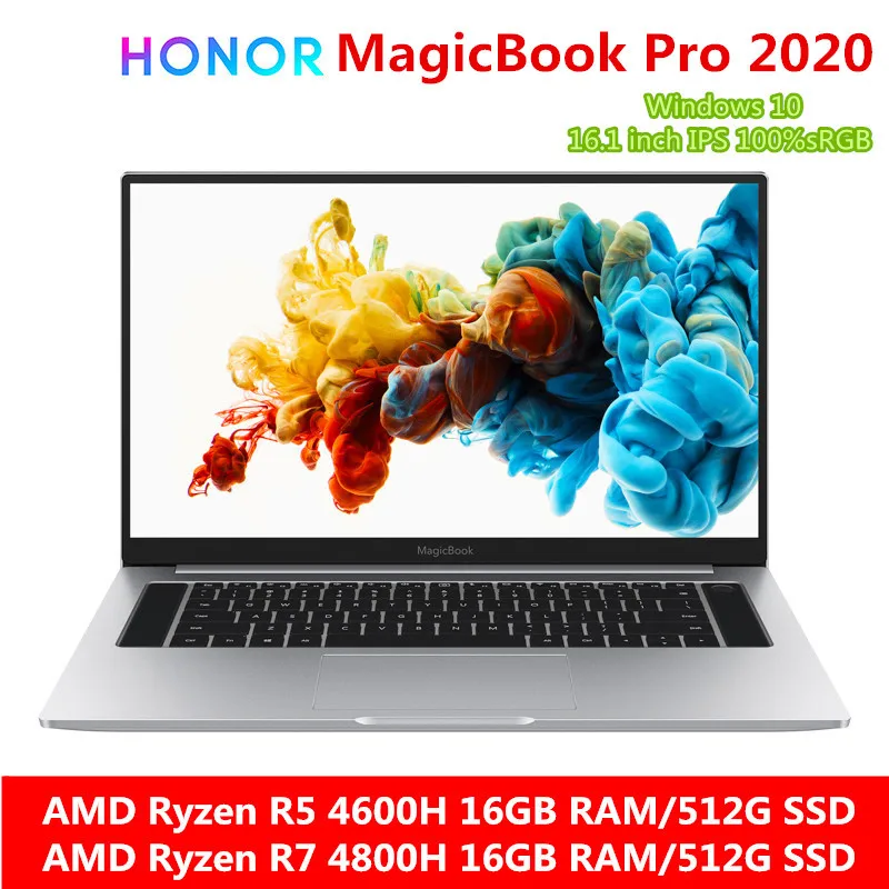 Ноутбук HONOR MagicBook Pro компьютер AMD Ryzen R5 4600H/ R7 4800H 16 Гб RAM/512G SSD/16 1 ''IPS 100% sRGB)|Ноутбуки|