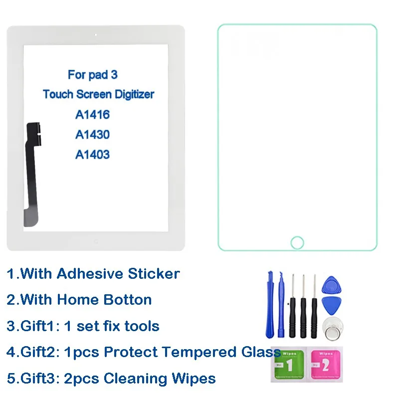 New Touch Screen For iPad 3 iPad3 A1416 A1430 A1403 LCD Outer Digitizer Sensor Glass Panel Replacement | Компьютеры и офис