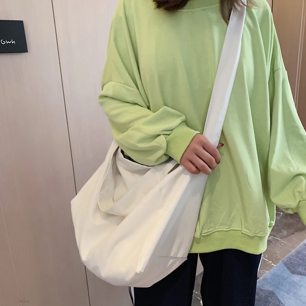 

2020 New Women's Casual Canvas Shoulder Cloth Bag Handle Shopping Bag Cotton Lady Handbag Reusable Large Capacity Tote Bags