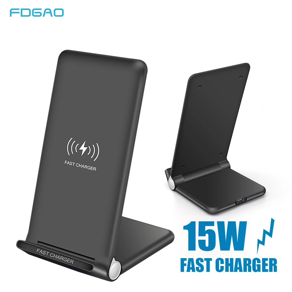 Skup FDGAO 15 W, szybka, bezprzewodowa ładowarka USB C 10 W, składana Qi szybka podstawa do ładowarki dla iPhone 11 XS XR X 8 Samsung S10 S9 uwaga 10 9