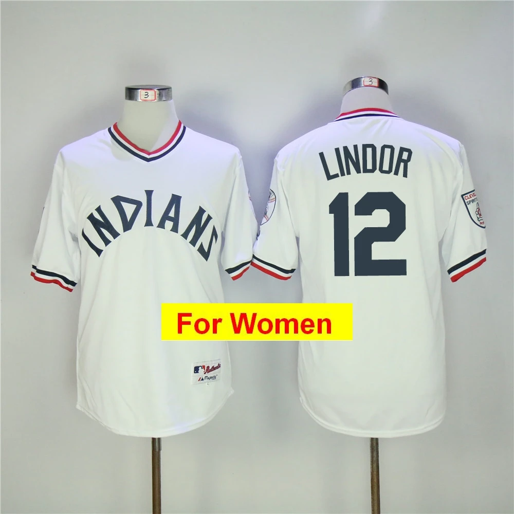Коричневый Женщины Кливленд Франсиско Линдор Jim Thome Corey Kluber Jason Kipnis FLEX& Cool base-плеер Джерси - Цвет: Коричневый