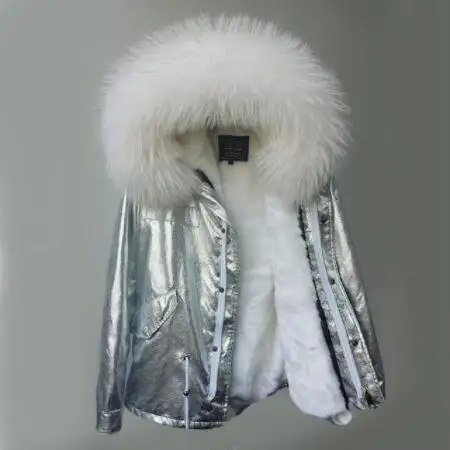 11 woman winter short Casual Parkas jacket Women faux fur liner parka real raccoon fur Collar hooded coat - Цвет: 11