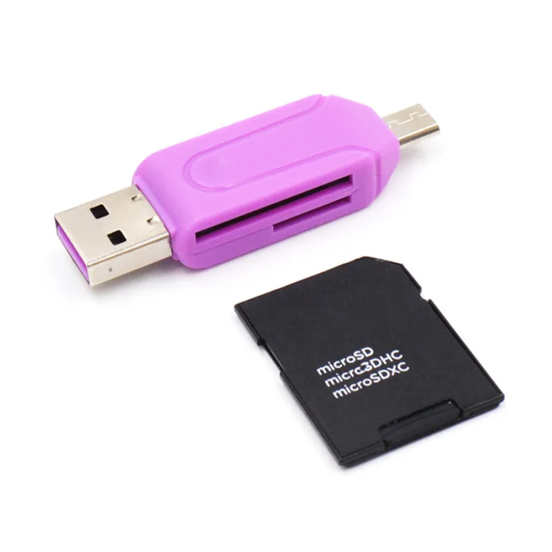 Многофункциональный 2 в 1 USB OTG кард-ридер Универсальный Micro USB OTG TF/SD кард-ридер телефонные удлинители Micro USB OTG адаптер