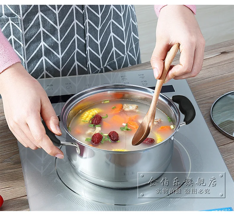 3 шт. кухонные горшки металлические кухонные сковороды и горшки наборы из нержавеющей стали котелок, кухонная посуда суп горшок кухонная плита набор дропшиппинг