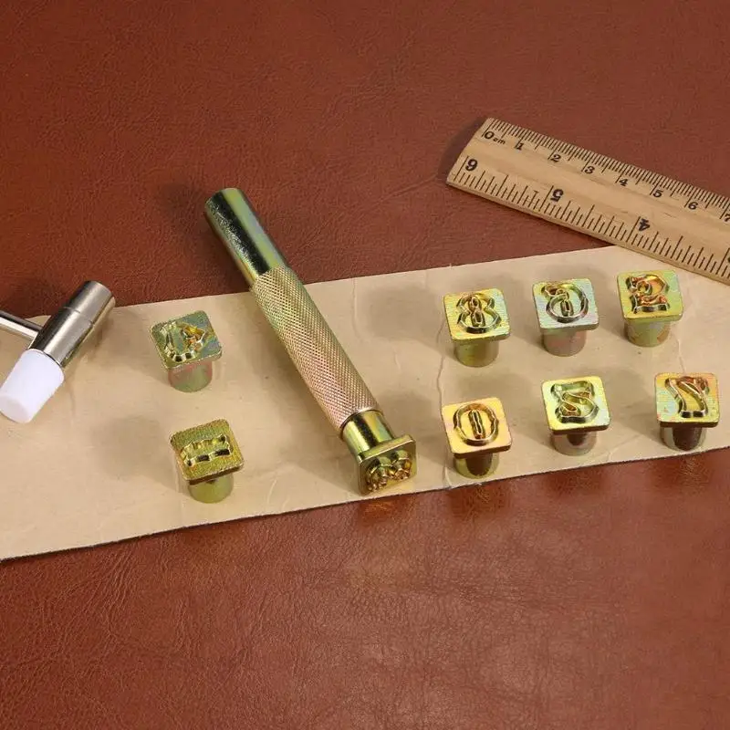 9 шт. сталь DIY Печатный штамп количество штамп набор металл ремесло кожа инструменты