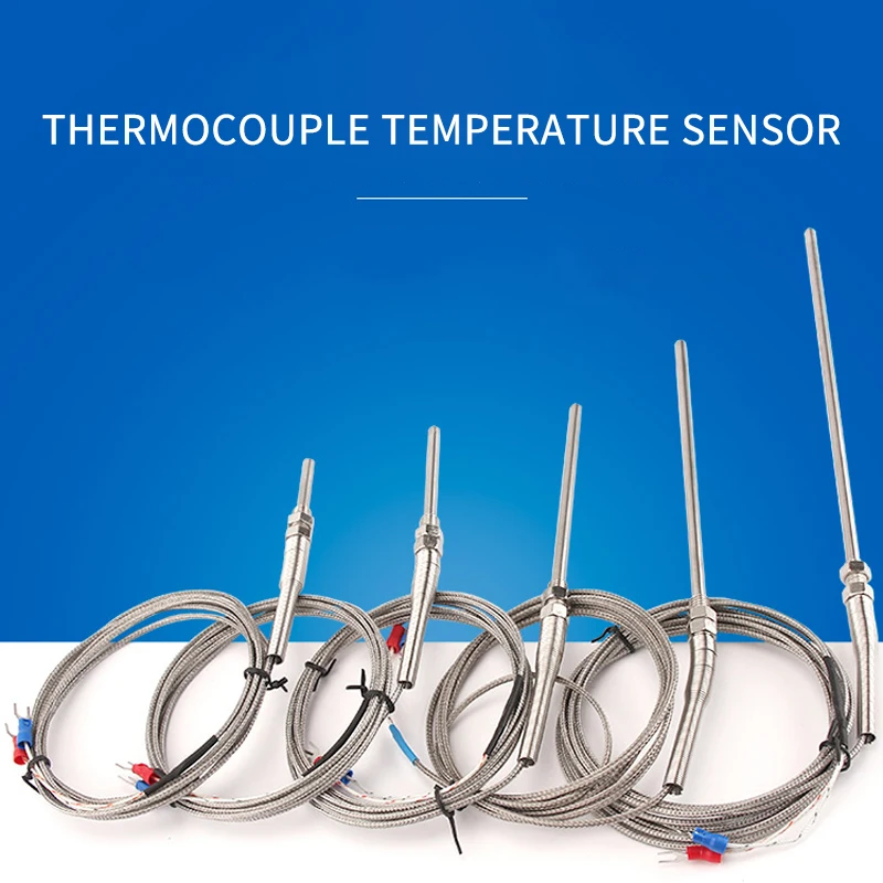 K-type thermocouple stainless steel probe 100mm 1m 2m 3m 4m cable length 0 ~ 400C temperature sensor temperature sensor