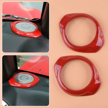 

DWCX 2Pcs Red ABS Car Dashboard A Pillar Speaker Cover Trim Frame Moulding Fit for Jeep Wrangler JK 2015 2016 2017 2018
