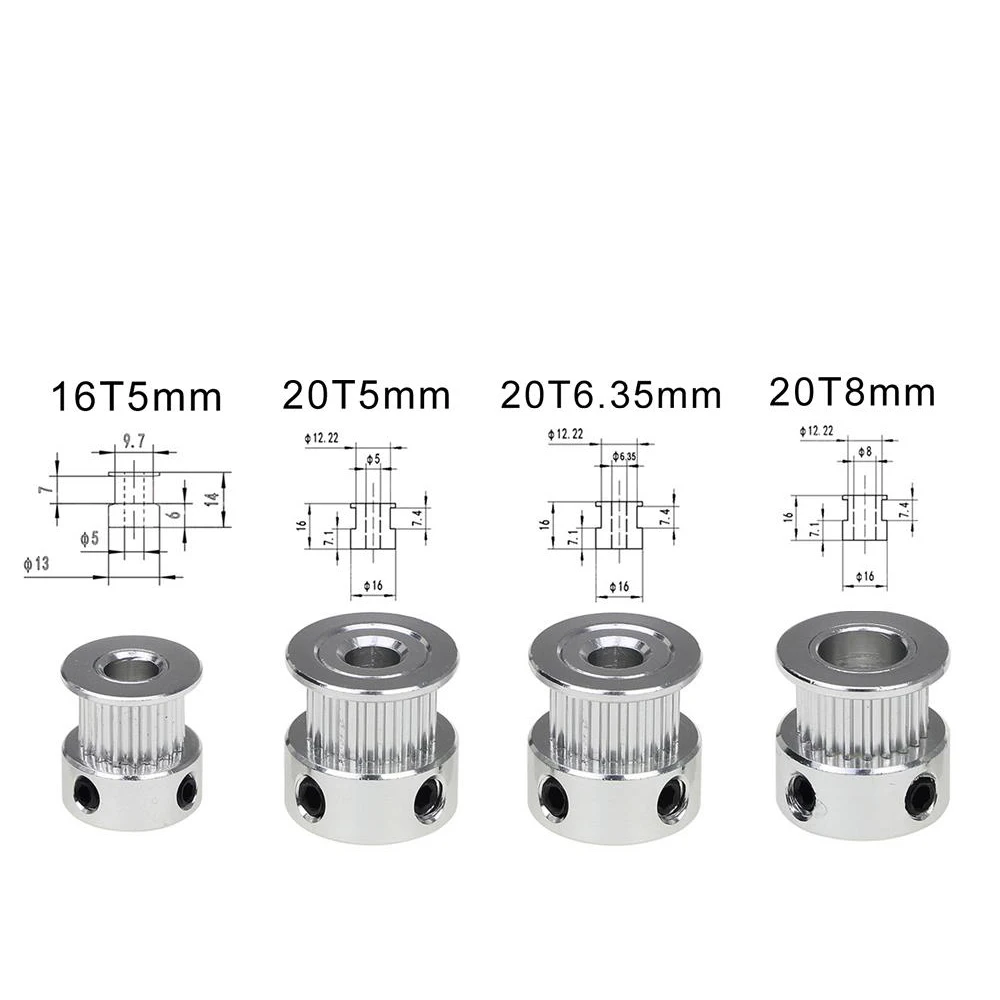 10Pcs gt2 timing pulley 20 teeth bore 5mm 8mm for gt2 synchronous belt MF