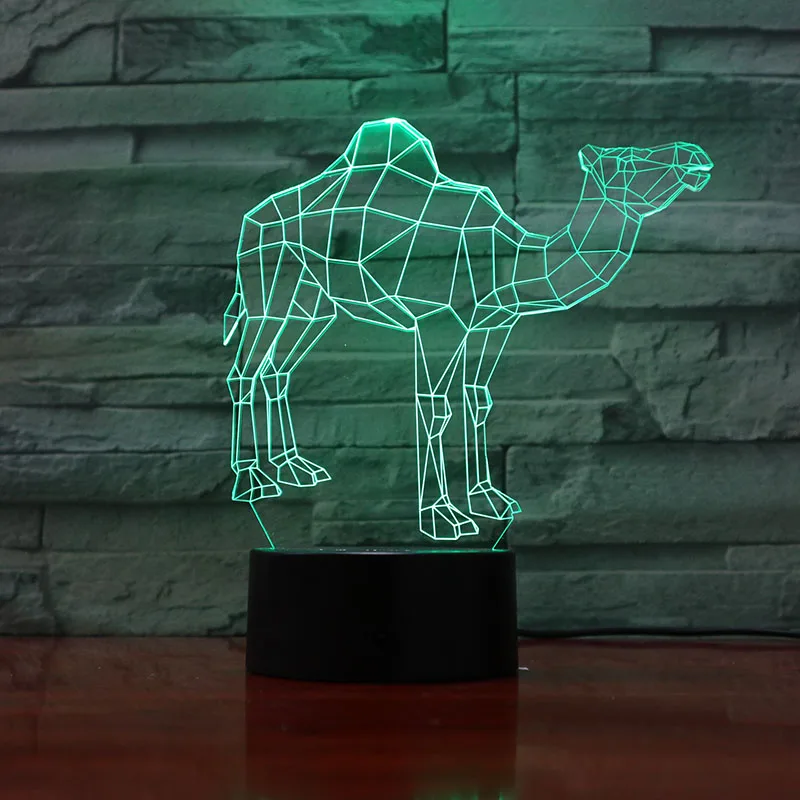VCity Camel 3D лампа в форме животного многоцветный Иллюзия ночник сенсорный пульт дистанционного акриловая подставка USB светодиодный креативный атмосферное освещение