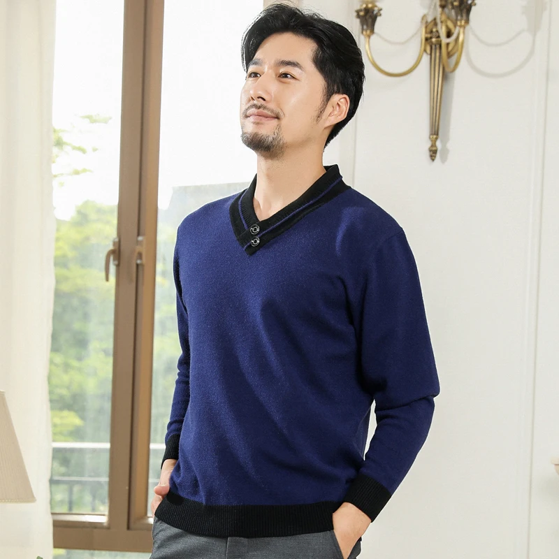 

Winter Thick Warm Cashmere Sweater Men 2019 Autumn Winter Sueter Hombre Classic Knitwear Robe Pull Homme Pullover Men Sweaters