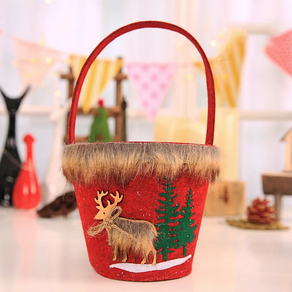 Christmas Hangbag Simple Korean Style Creative Cartoon New Christmas Gift Bag Candy Bag Christmas Decoration Package 30H