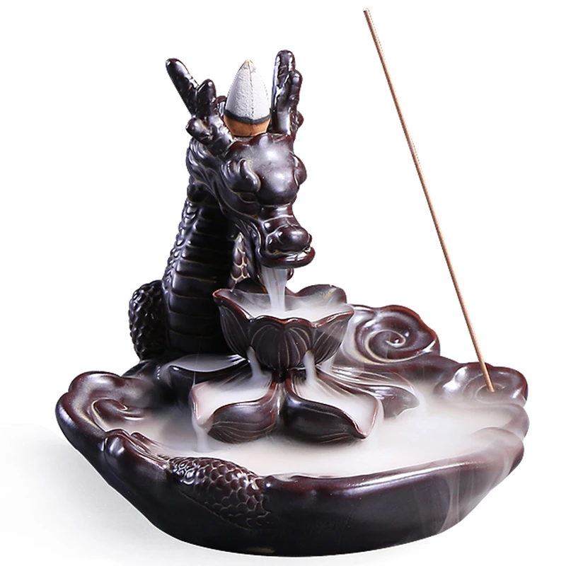 

Waterfall Incense Burner Holder Back Flow Smoke Aroma Deodorant Classical Furnishing Home Living Room Decor