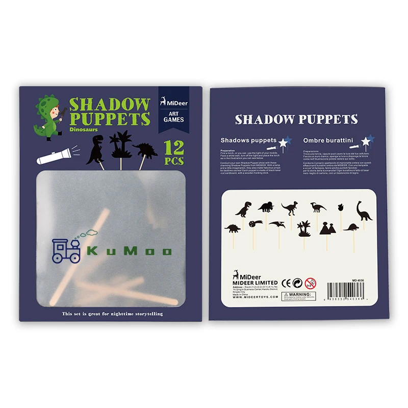 Mideer kids story shadow Набор куколок-марионеток воображение Развивающие игрушки для детей интересные Проекционные художественные игры - Цвет: Dinosaur