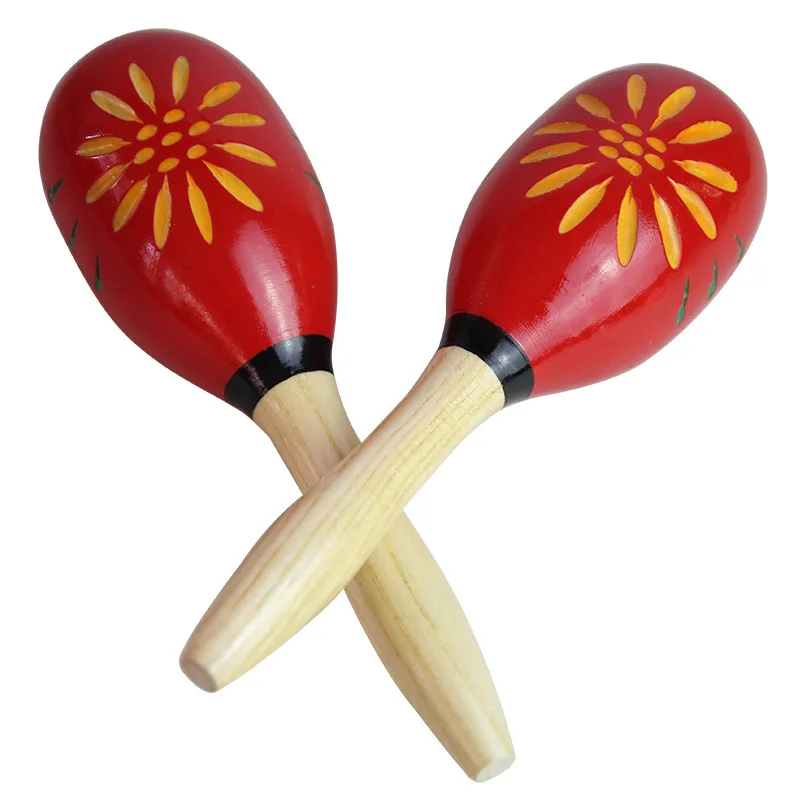 Orff World/Orff Heaven& Earth Wood Red Engraving Sand Ball Children Maracas CHILDREN'S Sand Hammer