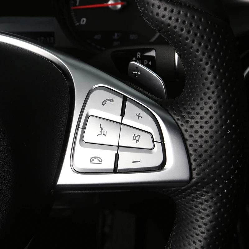 Аксессуары для Mercedes Benz A B C E S ML класс GLA GLC CLA CLS GLE GLS GLK автомобильный интерьер кнопки на руль наклейки