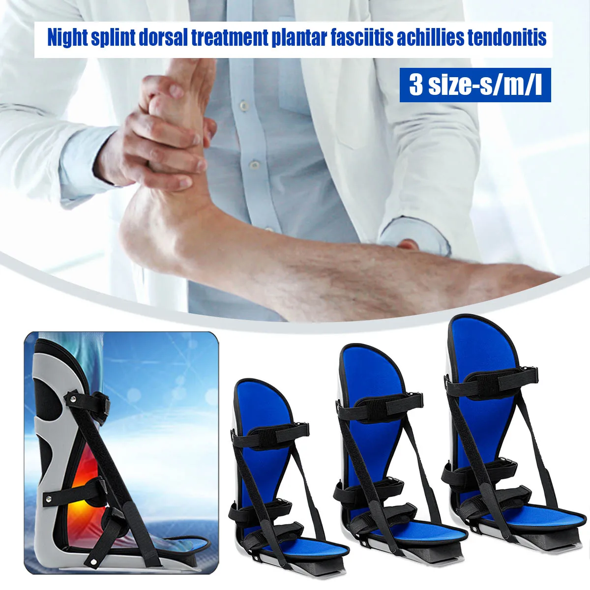 

Night Splint Orthopaedic Foot Support Rehab Treatment Ankle Support For Plantar Fasciitis Achilles Drop Foot Pain