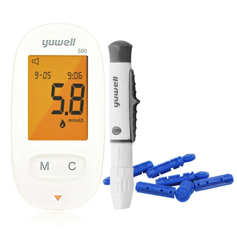 YUWELL 580 глюкометр с 100 шт. тестер Lancets медицинское устройство для измерения диабета крови