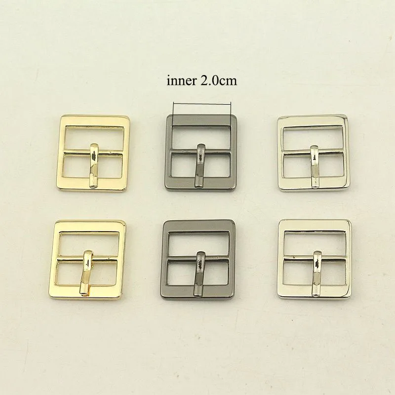 30pcs 20mm Rectangle Metal Pin Roller Buckle Bags Shoes Belt Slider Buckles DIY Leather Craft Adjust Clasp Hardware Accessories 20pcs 20 50mm bags strap buckles metal slider tri glide adjust belt buckle for webbing shoes clothes leather part accessories