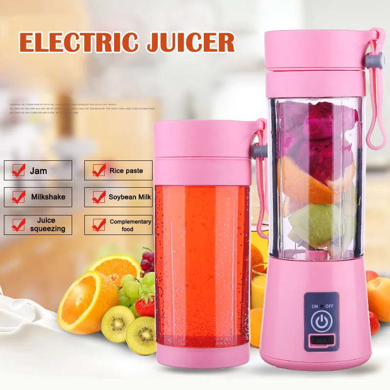 380ml Portable Juicer USB Chargeable Smoothie Blender Mixer Home Household Electric Juicer TP899
