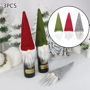

3pc 23*12cm Christmas Faceless Doll Wine Bottle Set Champagne Decorated Wine Bag Gift For Home Hotel High-End Resrestaurant
