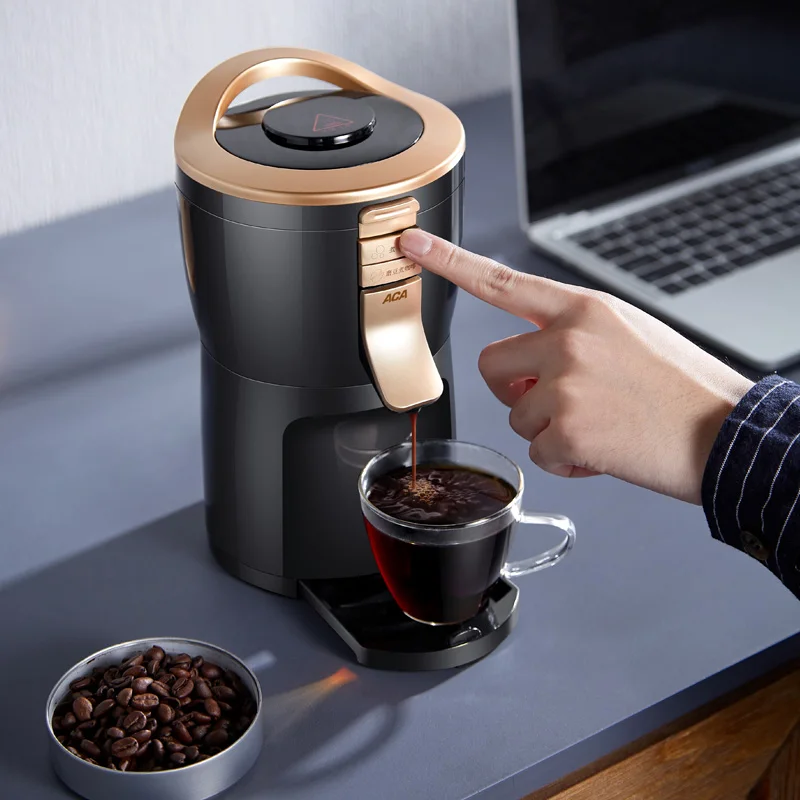 

New 600W Fully Automatic American Coffee Machine Maker Grinder Household Portable Small Grinding Coffee, Bean Powder, Tea