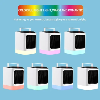 

1000W 2-in-1 Cold Warm Dual Mode Digital Display Portable Desktop Heater Mini Heater with Remote Control LED Light Prompt Timing