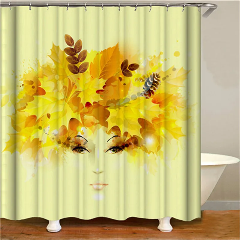 Shower curtain polyester high quality waterproof polyester fabric shower curtain for home decoration curtain shower curtain