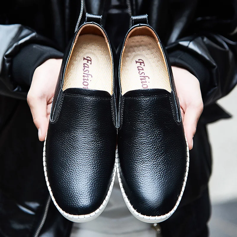 

Fashion Handmade Leather Mens Shoes Casual Brand Men Loafers Fashion Breathable Driving Shoes Slip on Moccasins Big size 38-47 5