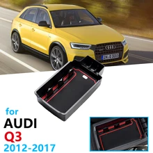 Автомобильный органайзер, аксессуары для Audi Q3 8U 2012 2013, подлокотник, коробка для хранения, коробка для монет, кабель