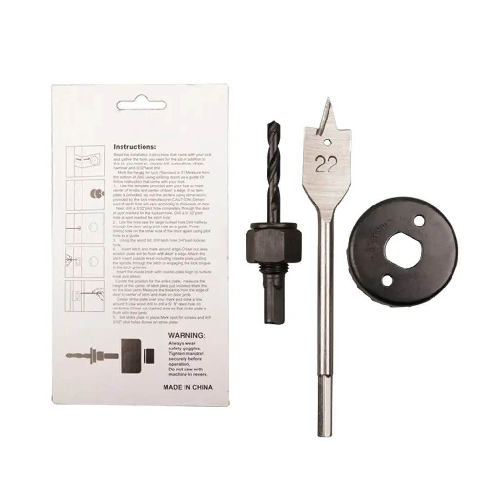 

3PCS Hole Saw Cutting Set Kit Wood Metal Cutter 54mm high quality Mandrels Saws Core Drill Bits Twist Door Lock Installation