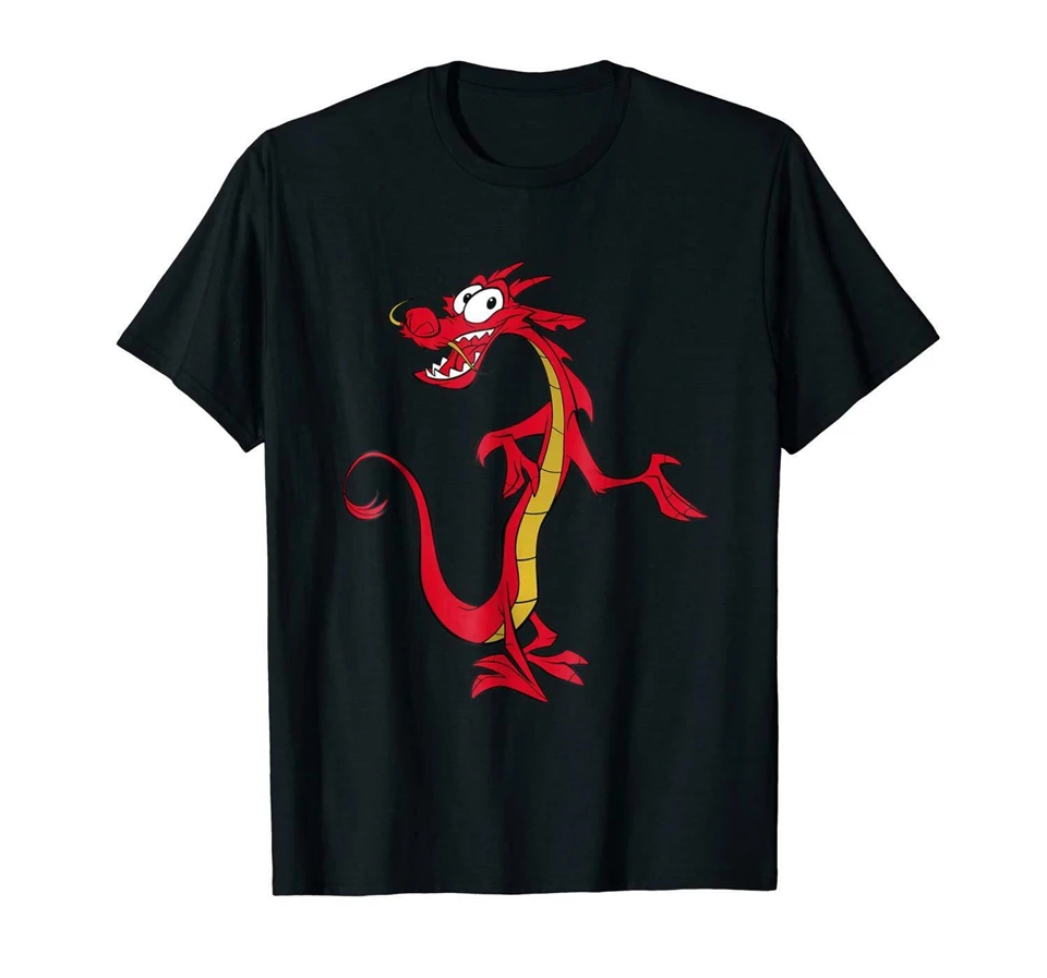 Mulan Mushu Dragon Black T-Shirt S-3Xl Streetwear Tee Shirt | Мужская одежда