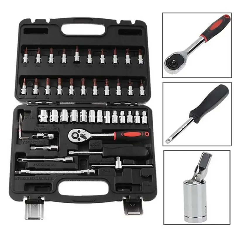 46pcs Wrench Socket Set Hardware Spanner Screwdriver Ratchet Wrench Set Kit Car Repairing Tools Combination Hand Tool Sets 46pcs Wrench Socket Set Hardware Spanner Screwdriver Ratchet Wrench Set Kit Car Repairing Tools Combination Hand Tool Sets