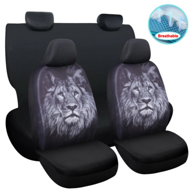 

Car Seat Cover 8PCS Animal Print Polyester Vehicle Seat Protective Auto for Audi A3 8l 8p 8v Sportback A4 B5 B6 B7 Avant B8 B9