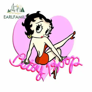 

EARLFAMILY 13cm x 12.7cm Sexy Decal Waterproof Car Stickers For Betty Boop Trunk Occlusion Scratch Vinyl Material Graffiti