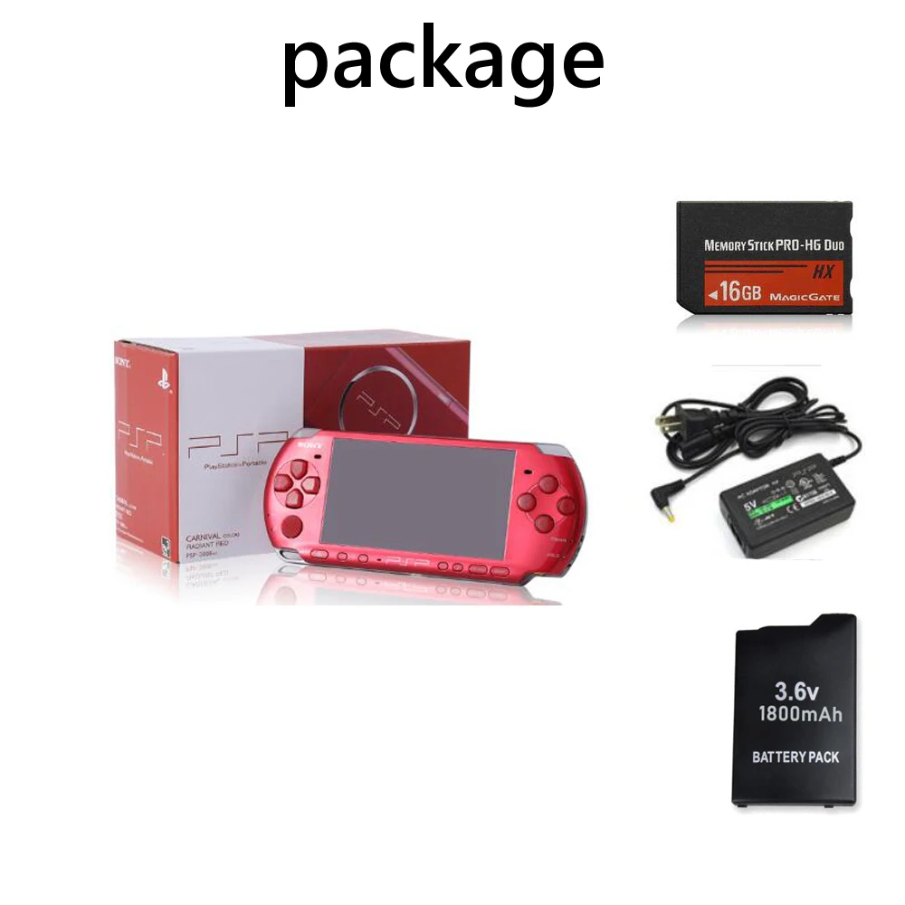 Original PSP2000 with new housing Professionally Refurbished For Sony PSP2000 Handheld System Game Console With 16GB memory card 