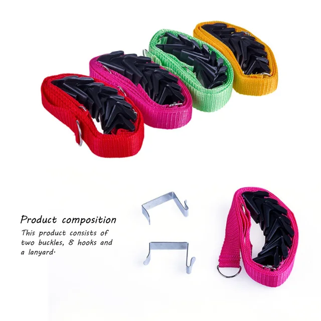 Többcélú Rozsdamentes Acél Horog Hátsó Az Ajtó Hevederének Fogas Nejlon Öv Kabátos Szervezői Kalap Táska Ruhák 8 Horgok - Image 4