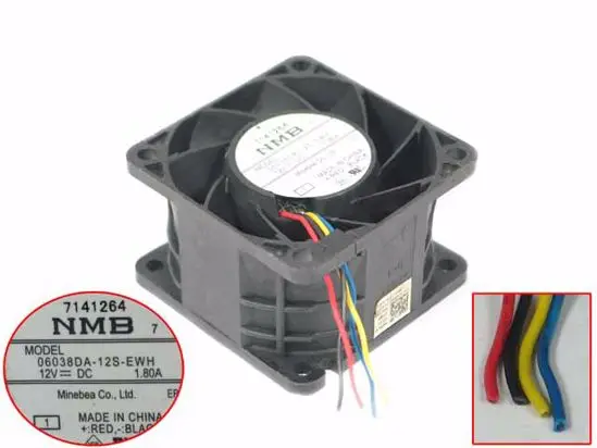 

NMB-MAT 06038DA-12S-EWH DC 12V 1.8A 60x60x38 мм 4-проводной вентилятор охлаждения сервера